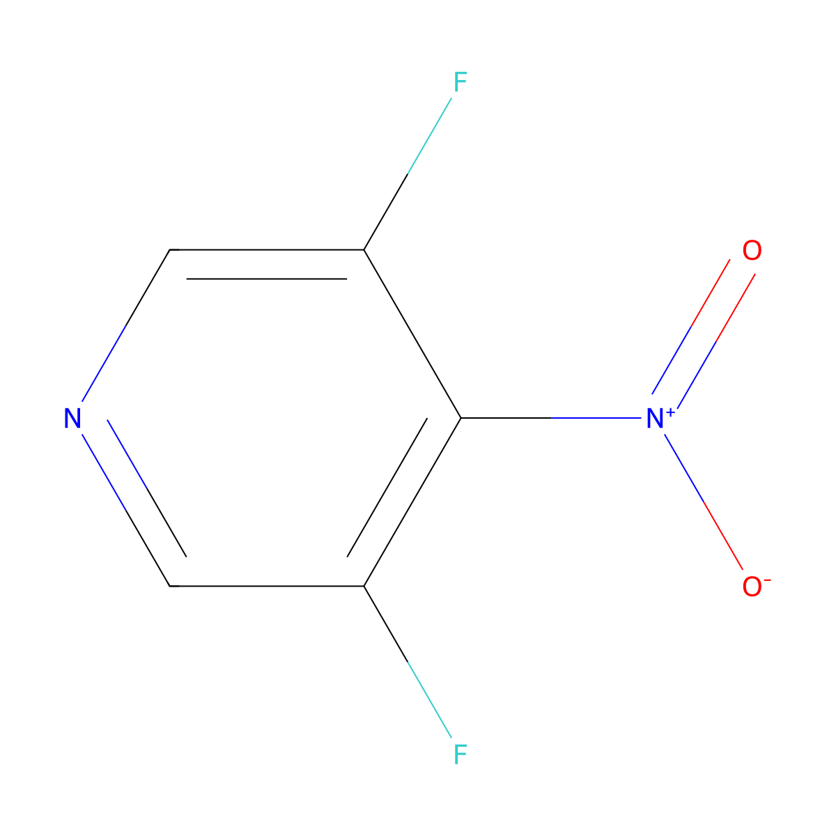 3,5-Difluoro-4-nitropyridine molecular structure, CAS 1806304-31-3