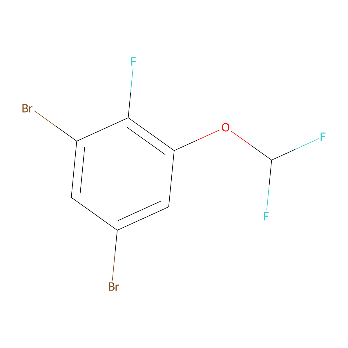 1,5-Dibromo-3-difluoromethoxy-2-fluorobenzene molecular structure, CAS 1806304-55-1