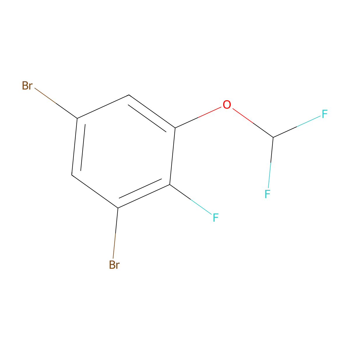 1,5-Dibromo-3-difluoromethoxy-2-fluorobenzene molecular structure, CAS 1806304-55-1