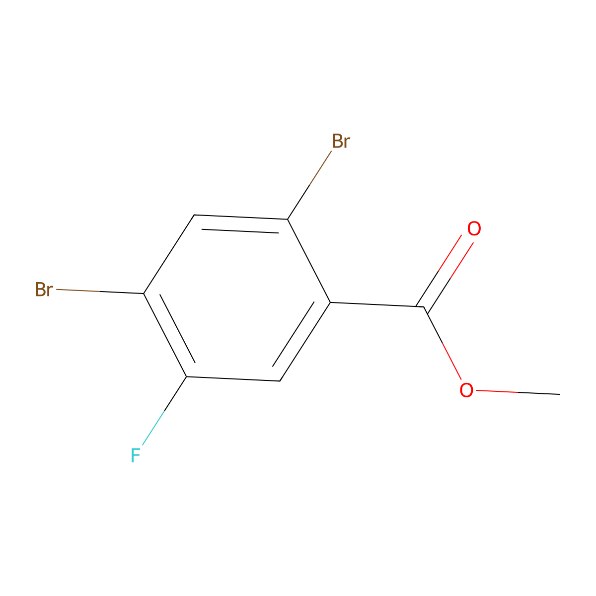 Methyl 2,4-dibromo-5-fluorobenzoate molecular structure, CAS 1806306-65-9