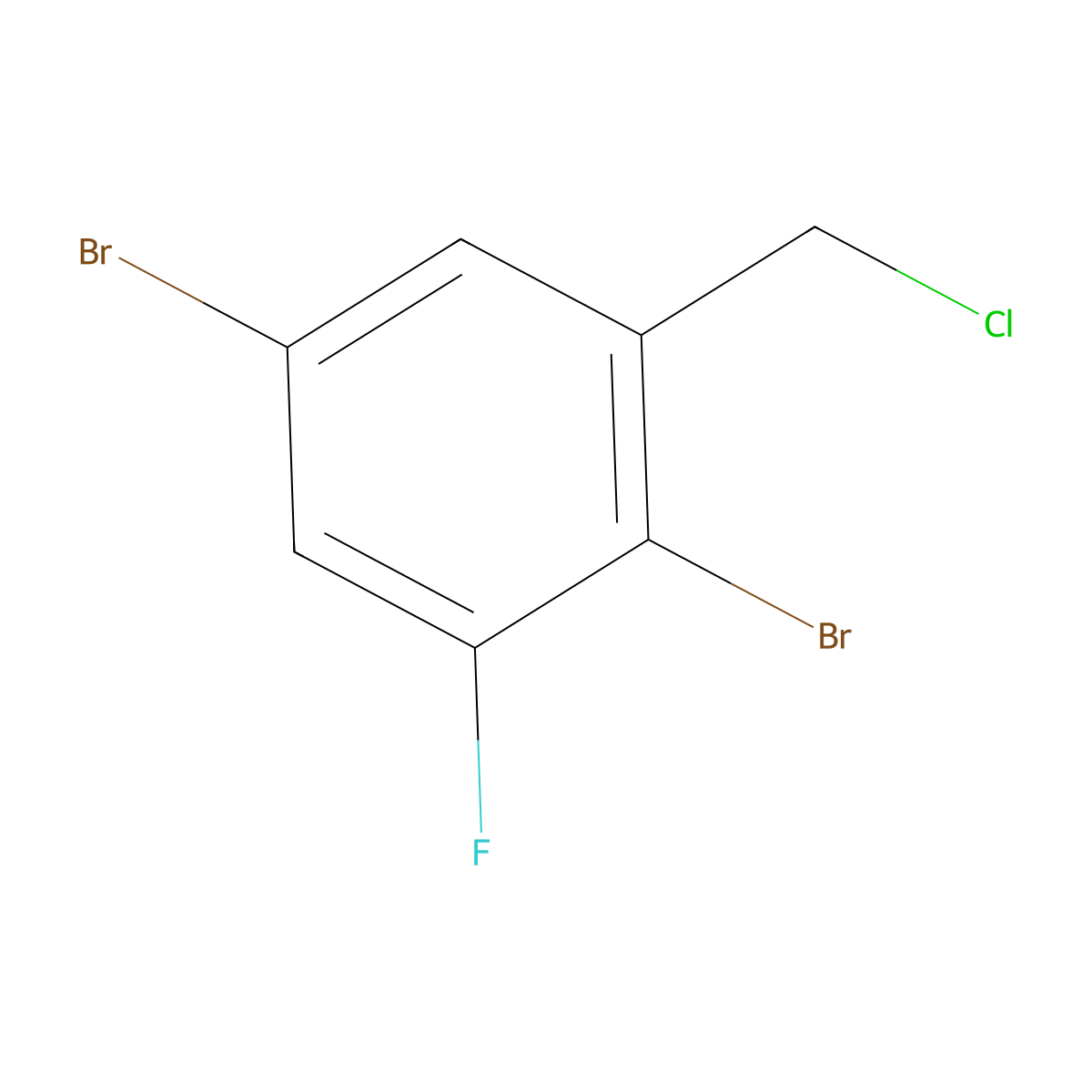 2,5-Dibromo-3-fluorobenzyl chloride molecular structure, CAS 1806307-15-2
