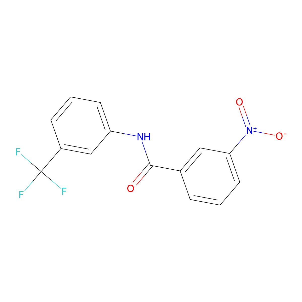 3-nitro-N-[3-(trifluoromethyl)phenyl]benzamide molecular structure, CAS 180631-67-8