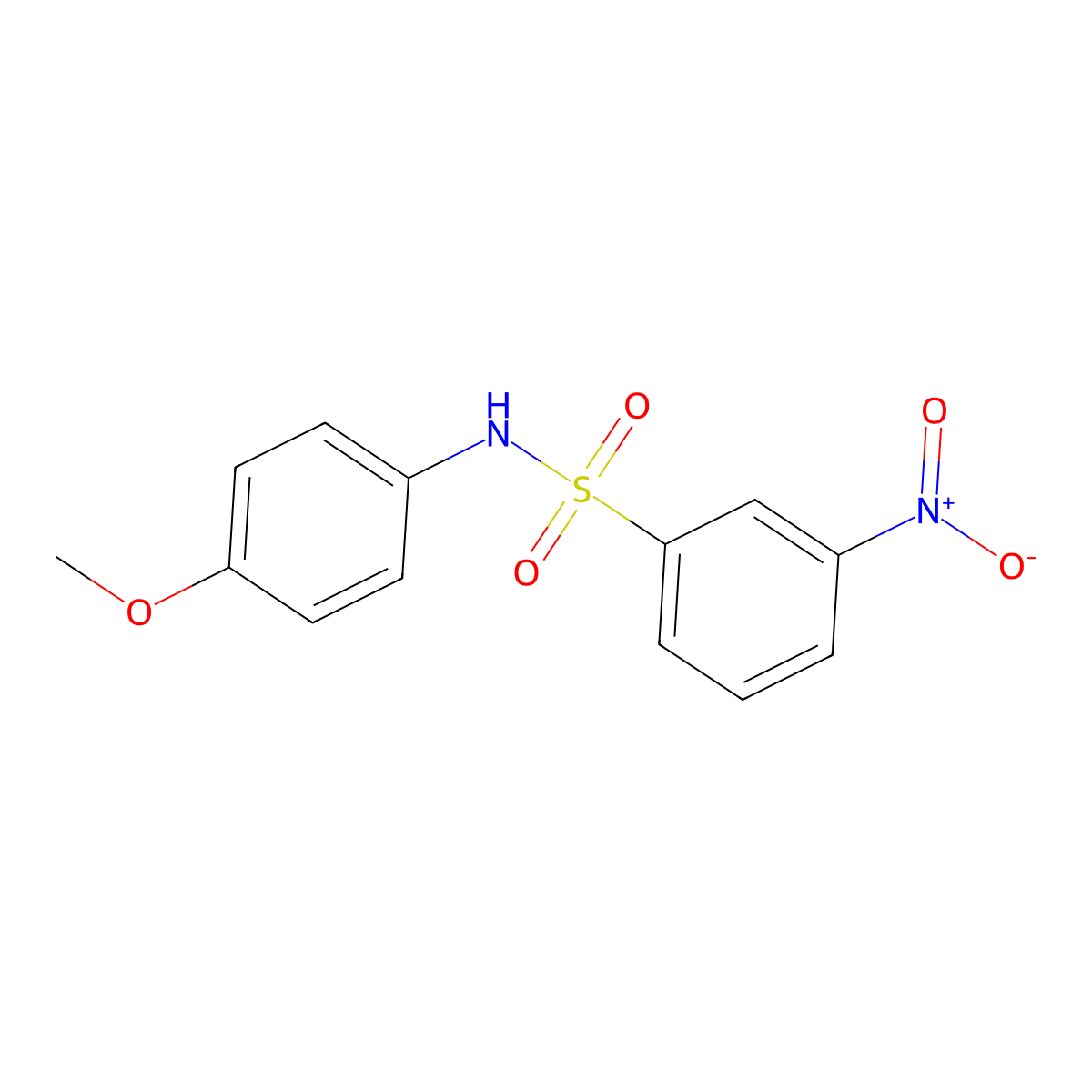 N-(4-methoxyphenyl)-3-nitrobenzenesulfonamide molecular structure, CAS 180631-81-6