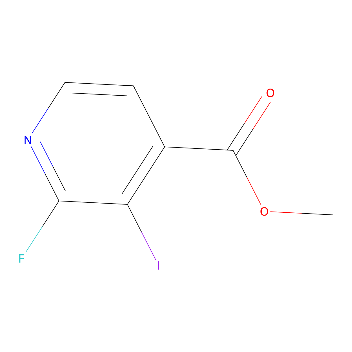 Methyl 2-fluoro-3-iodopyridine-4-carboxylate molecular structure, CAS 1806310-50-8