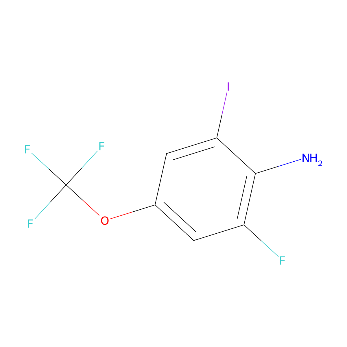 2-Fluoro-6-iodo-4-(trifluoromethoxy)aniline molecular structure, CAS 1806310-93-9