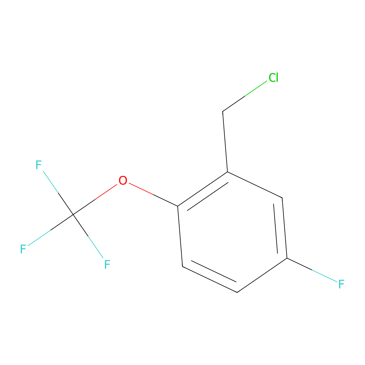 2-(Chloromethyl)-4-fluoro-1-(trifluoromethoxy)benzene molecular structure, CAS 1806313-03-0