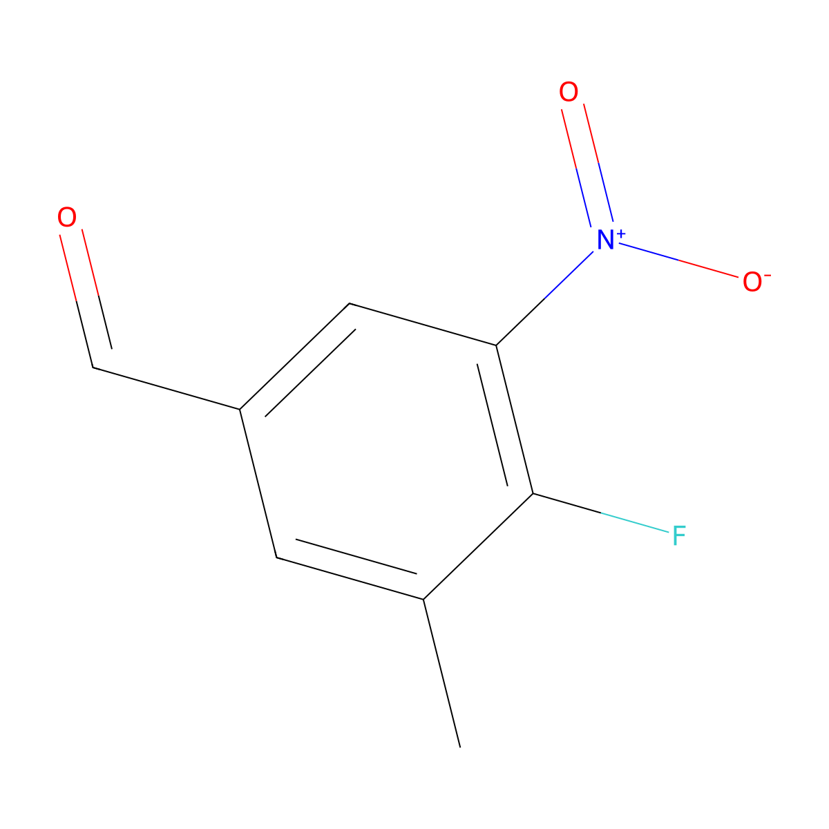4-Fluoro-3-methyl-5-nitrobenzaldehyde molecular structure, CAS 1806313-05-2