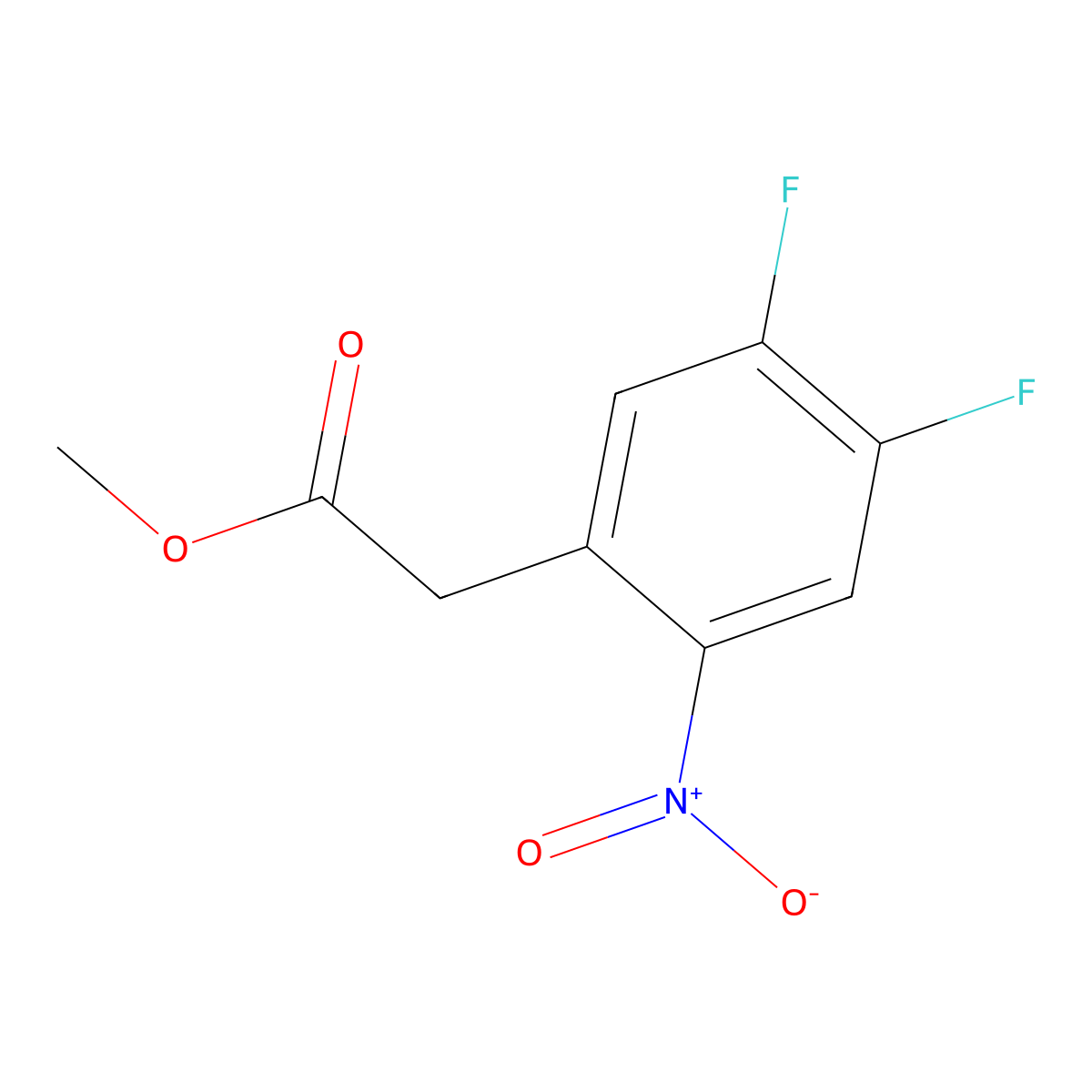 Methyl 4,5-difluoro-2-nitrophenylacetate molecular structure, CAS 1806313-89-2