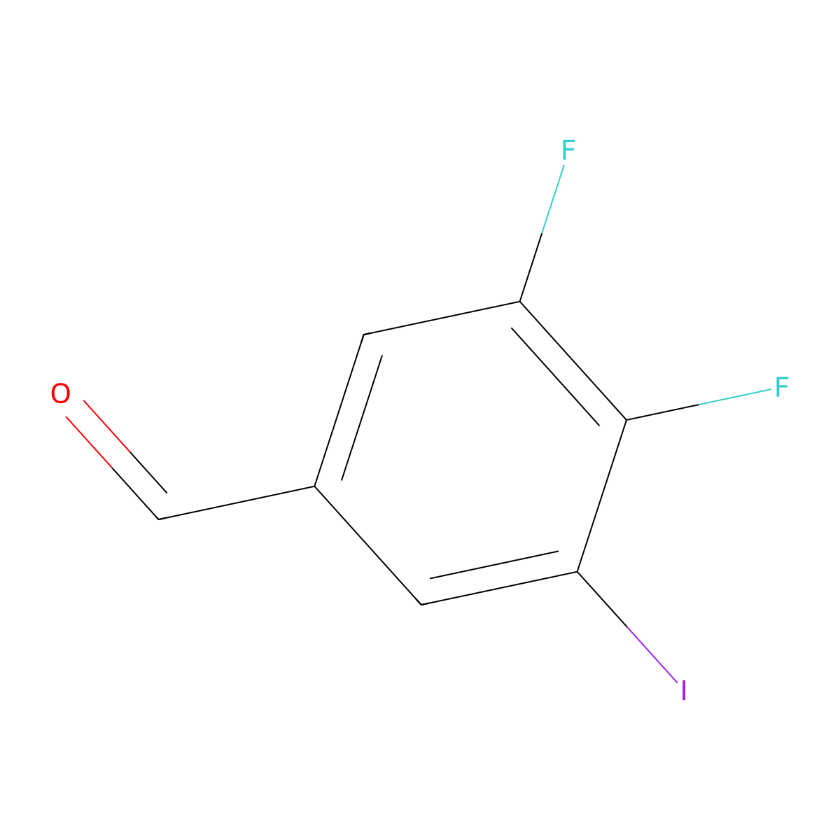 3,4-Difluoro-5-iodobenzaldehyde molecular structure, CAS 1806314-51-1