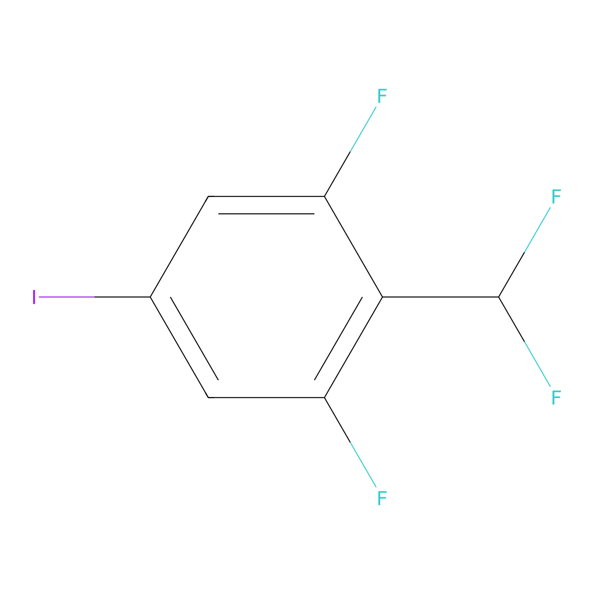 2-(Difluoromethyl)-1,3-difluoro-5-iodobenzene molecular structure, CAS 1806314-54-4