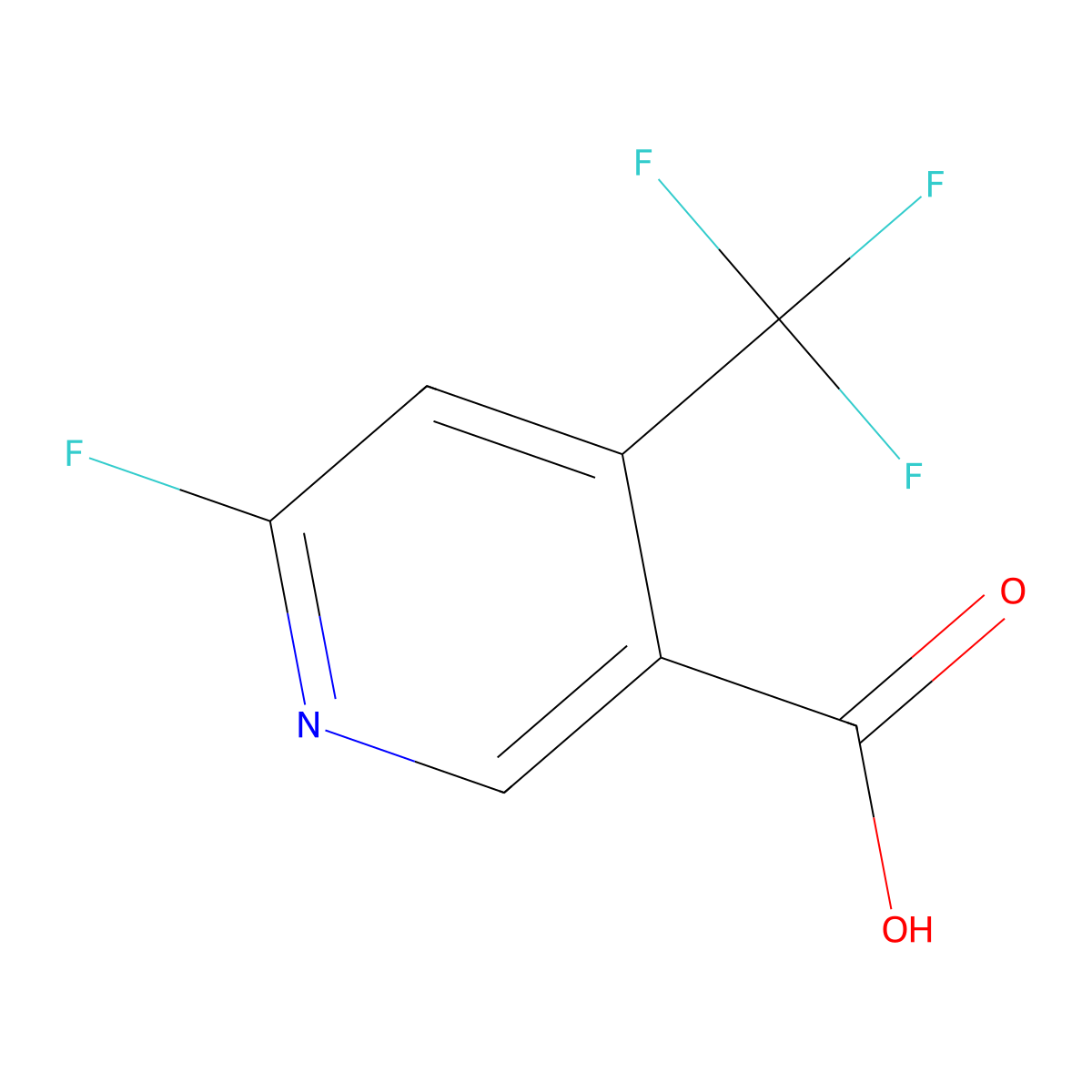 6-Fluoro-4-(trifluoromethyl)nicotinic acid molecular structure, CAS 1806314-71-5