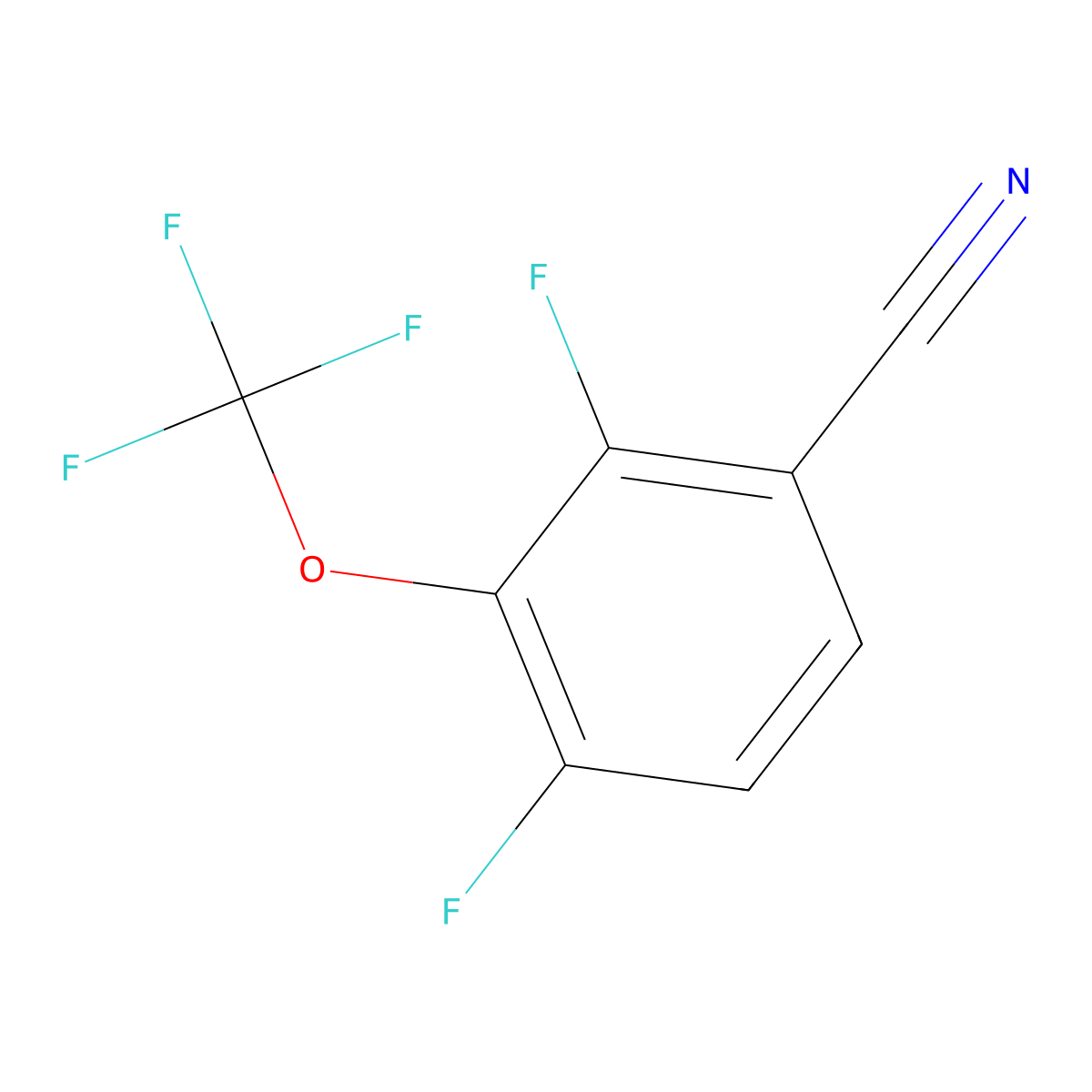 2,4-Difluoro-3-(trifluoromethoxy)benzonitrile molecular structure, CAS 1806314-81-7