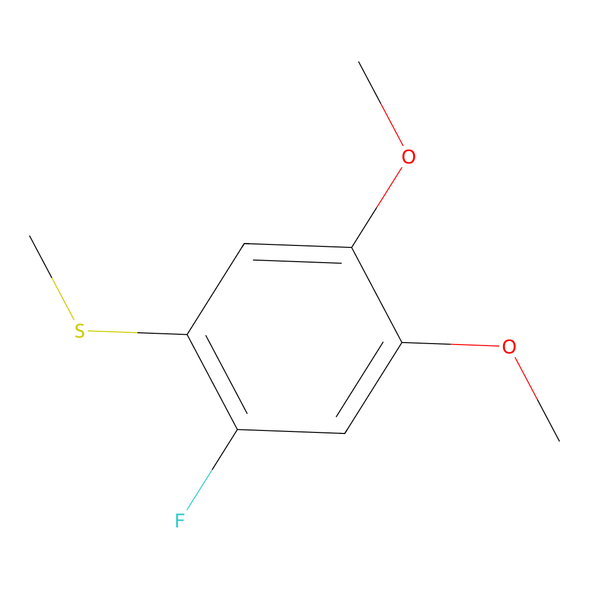 (2-Fluoro-4,5-dimethoxyphenyl)(methyl)sulfane molecular structure, CAS 1806314-94-2