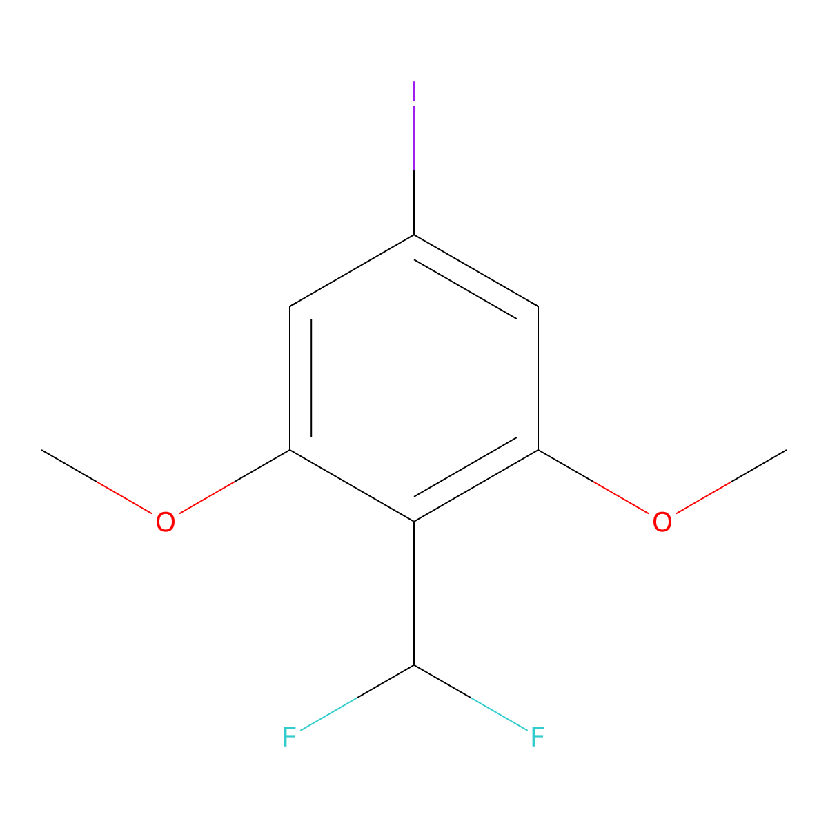 2-(Difluoromethyl)-5-iodo-1,3-dimethoxybenzene molecular structure, CAS 1806315-40-1