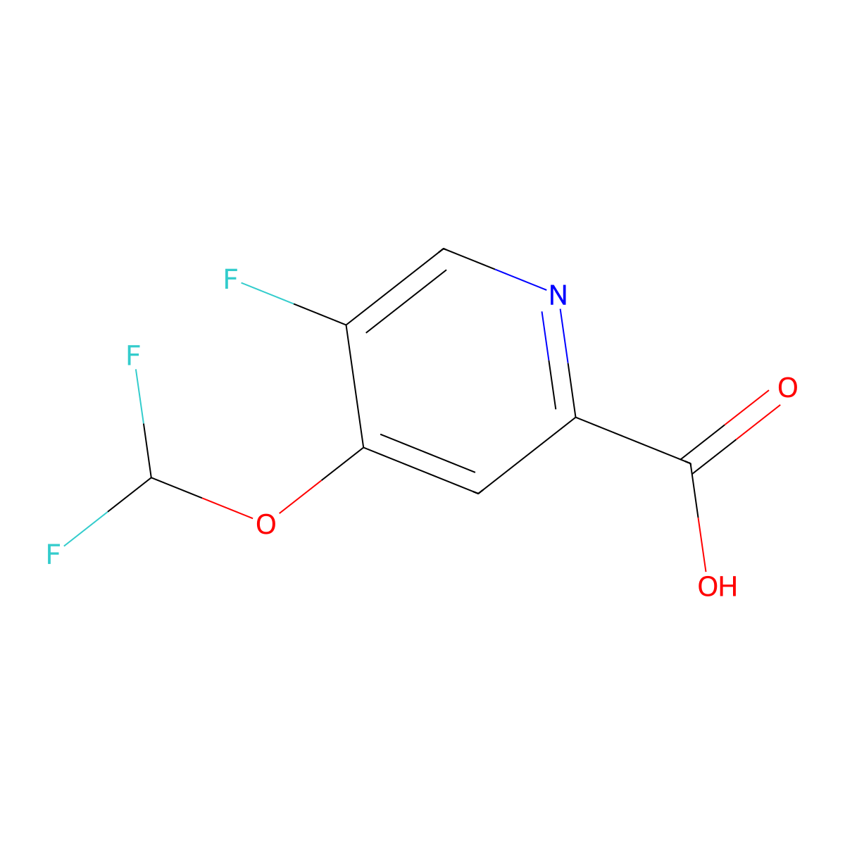 4-Difluoromethoxy-5-fluoropicolinic acid molecular structure, CAS 1806315-94-5
