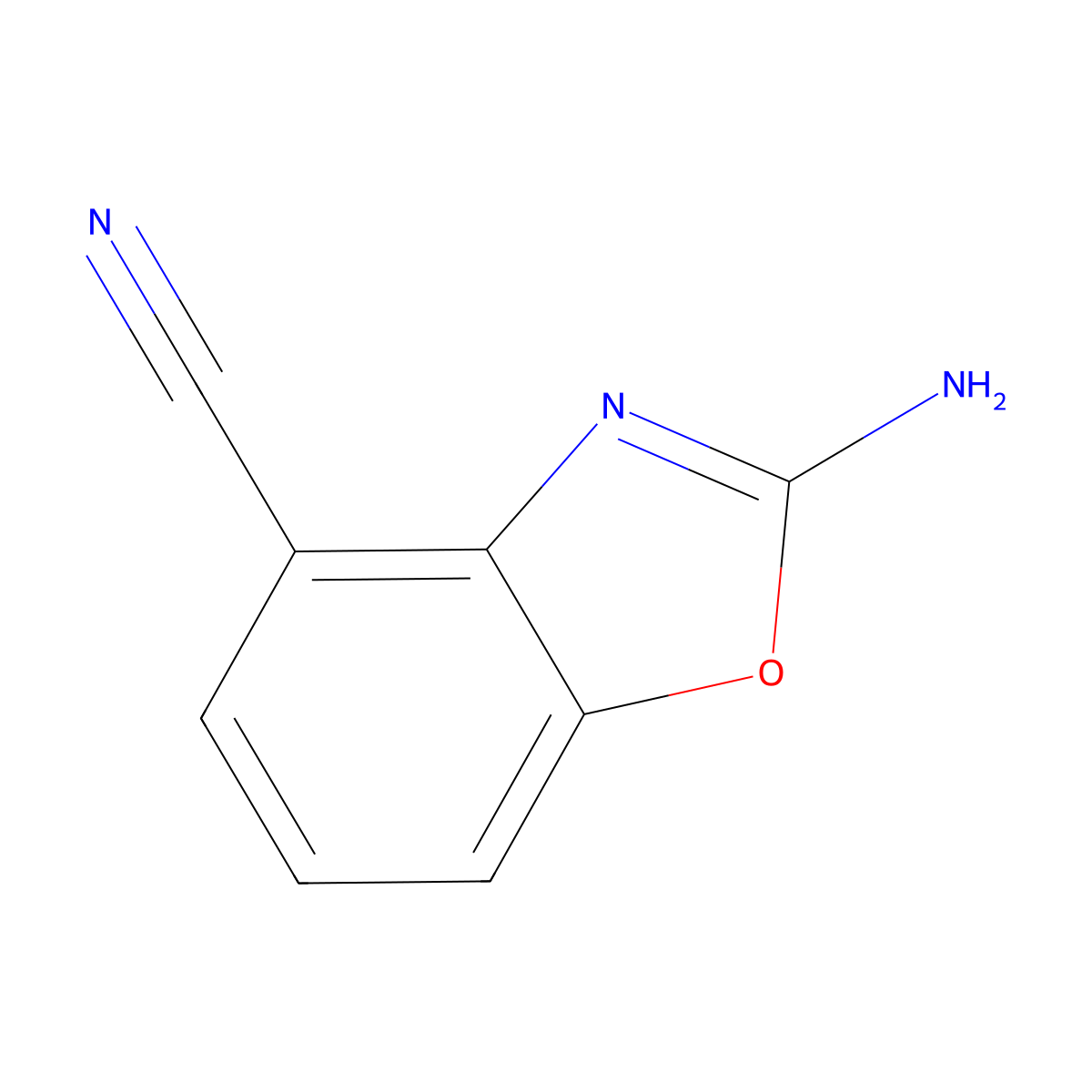 2-Amino-1,3-benzoxazole-4-carbonitrile molecular structure, CAS 1806318-91-1
