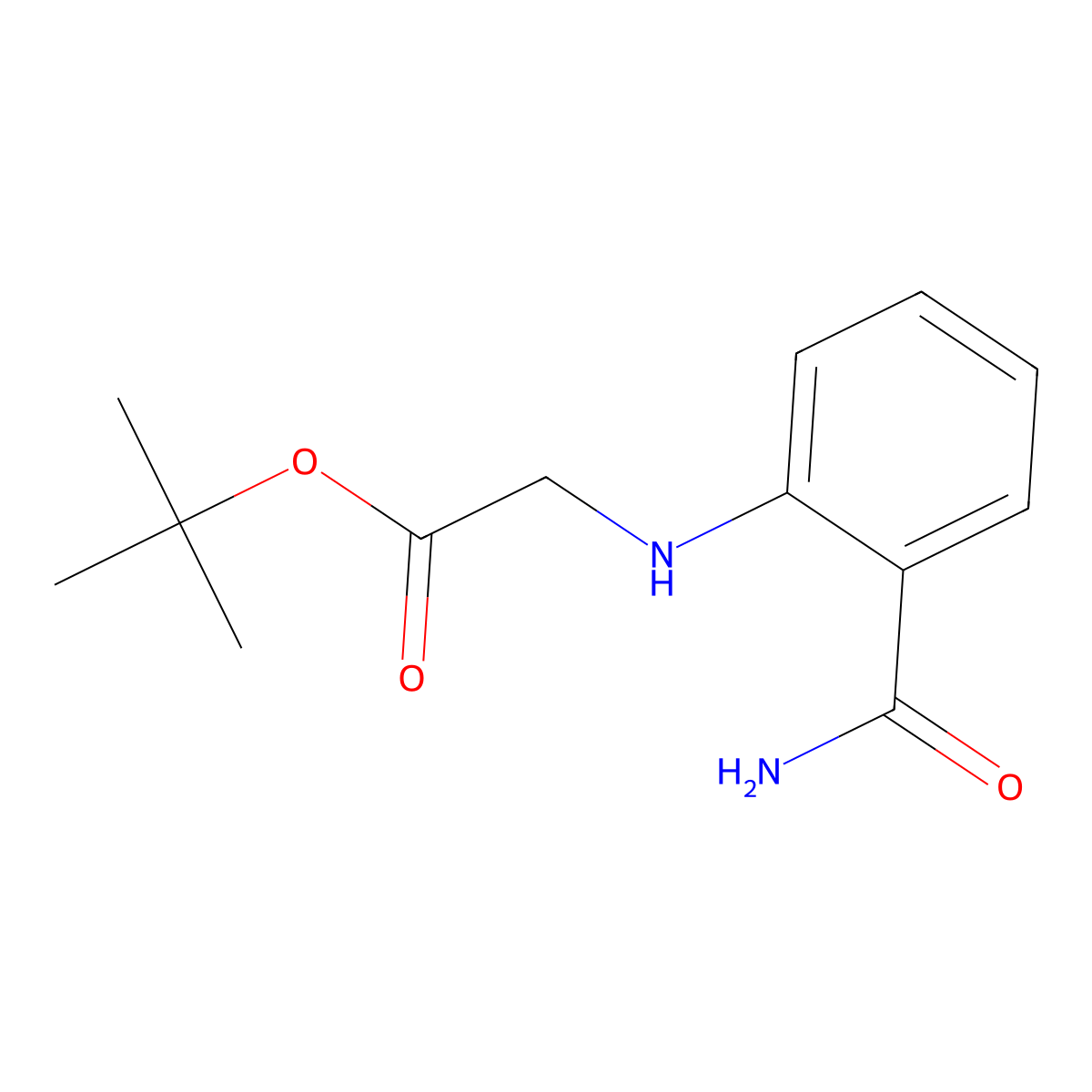 Tert-butyl 2-[(2-carbamoylphenyl)amino]acetate molecular structure, CAS 180632-56-8