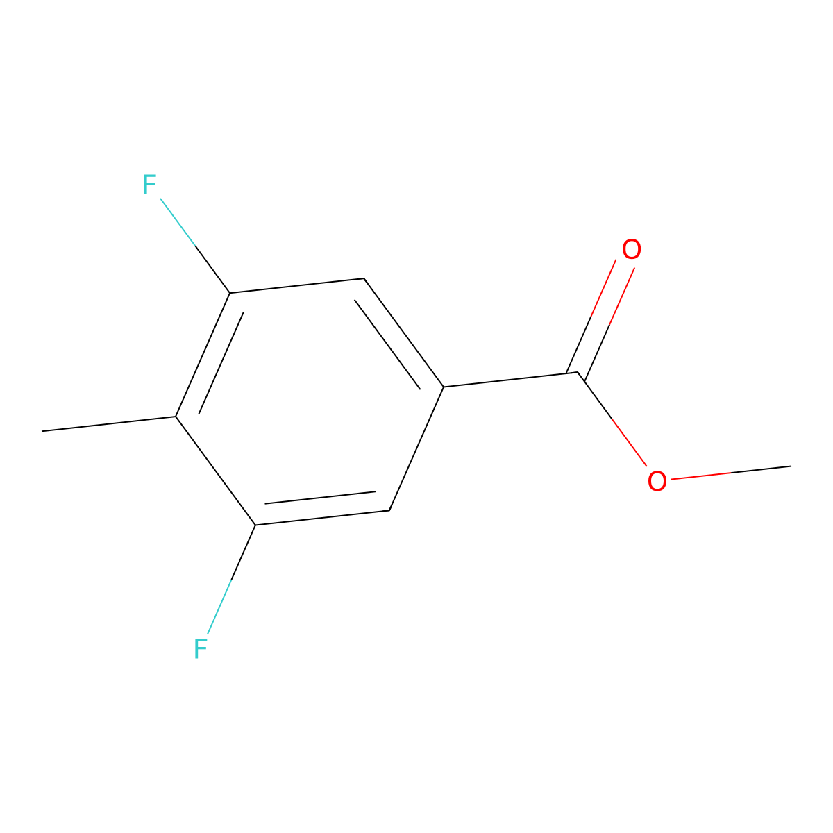 Methyl 3,5-difluoro-4-methylbenzoate molecular structure, CAS 1806321-10-7