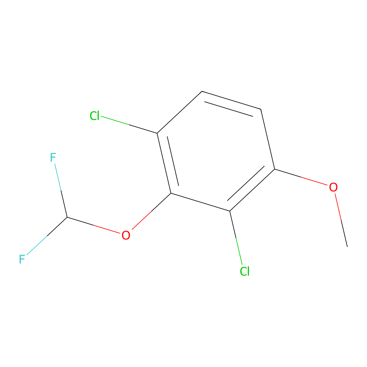 2,4-Dichloro-3-(difluoromethoxy)anisole molecular structure, CAS 1806321-26-5