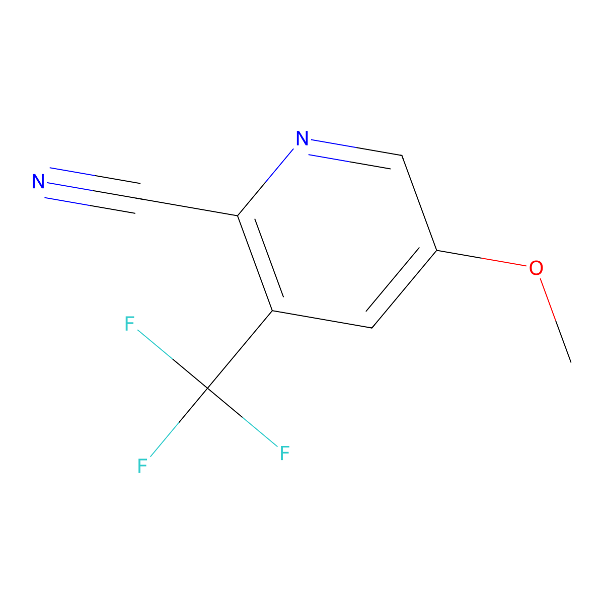 5-Methoxy-3-(trifluoromethyl)pyridine-2-carbonitrile molecular structure, CAS 1806322-60-0