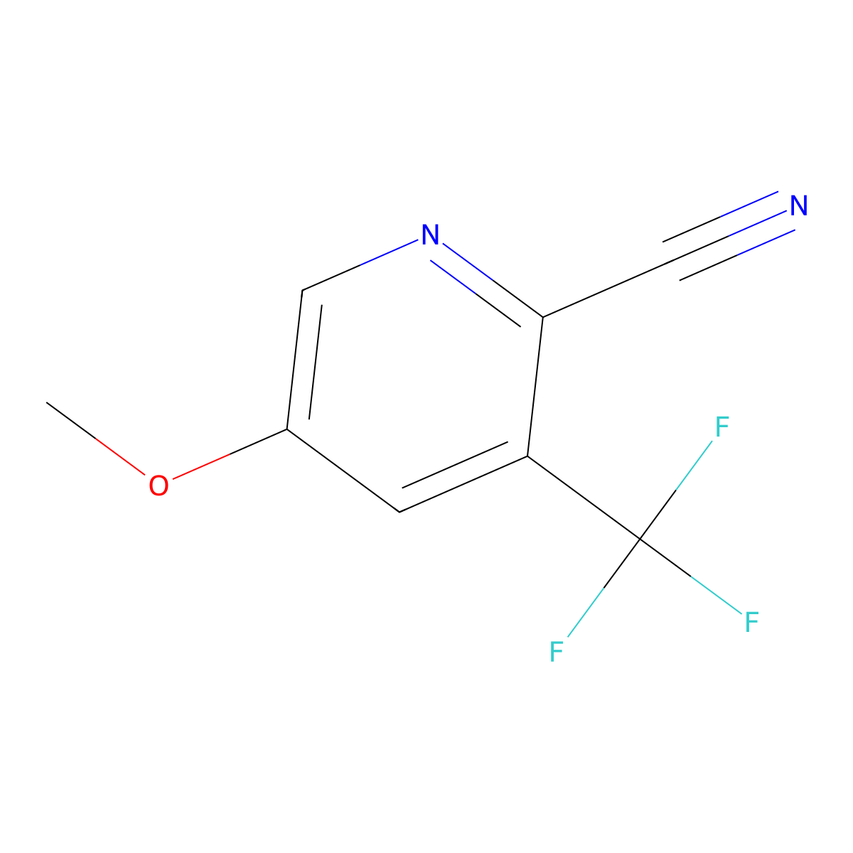 5-Methoxy-3-(trifluoromethyl)pyridine-2-carbonitrile molecular structure, CAS 1806322-60-0