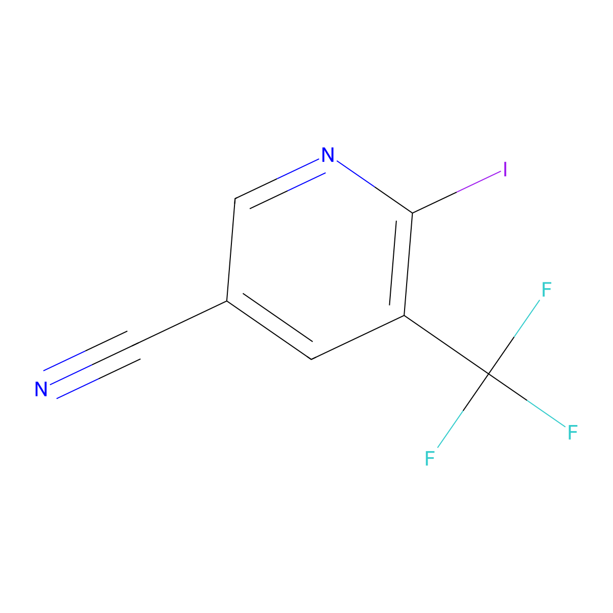 6-Iodo-5-(trifluoromethyl)nicotinonitrile molecular structure, CAS 1806324-01-5