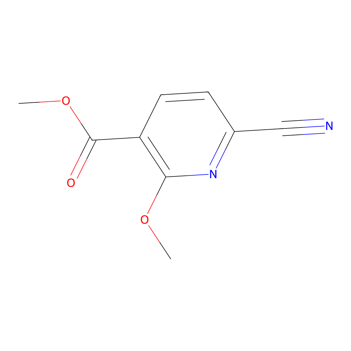 Methyl 6-cyano-2-methoxynicotinate molecular structure, CAS 1806326-25-9