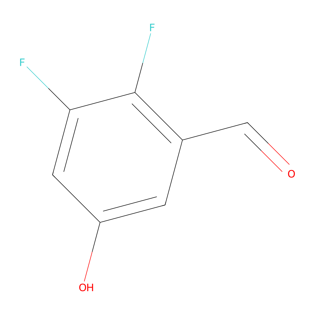 2,3-Difluoro-5-hydroxybenzaldehyde molecular structure, CAS 1806330-39-1