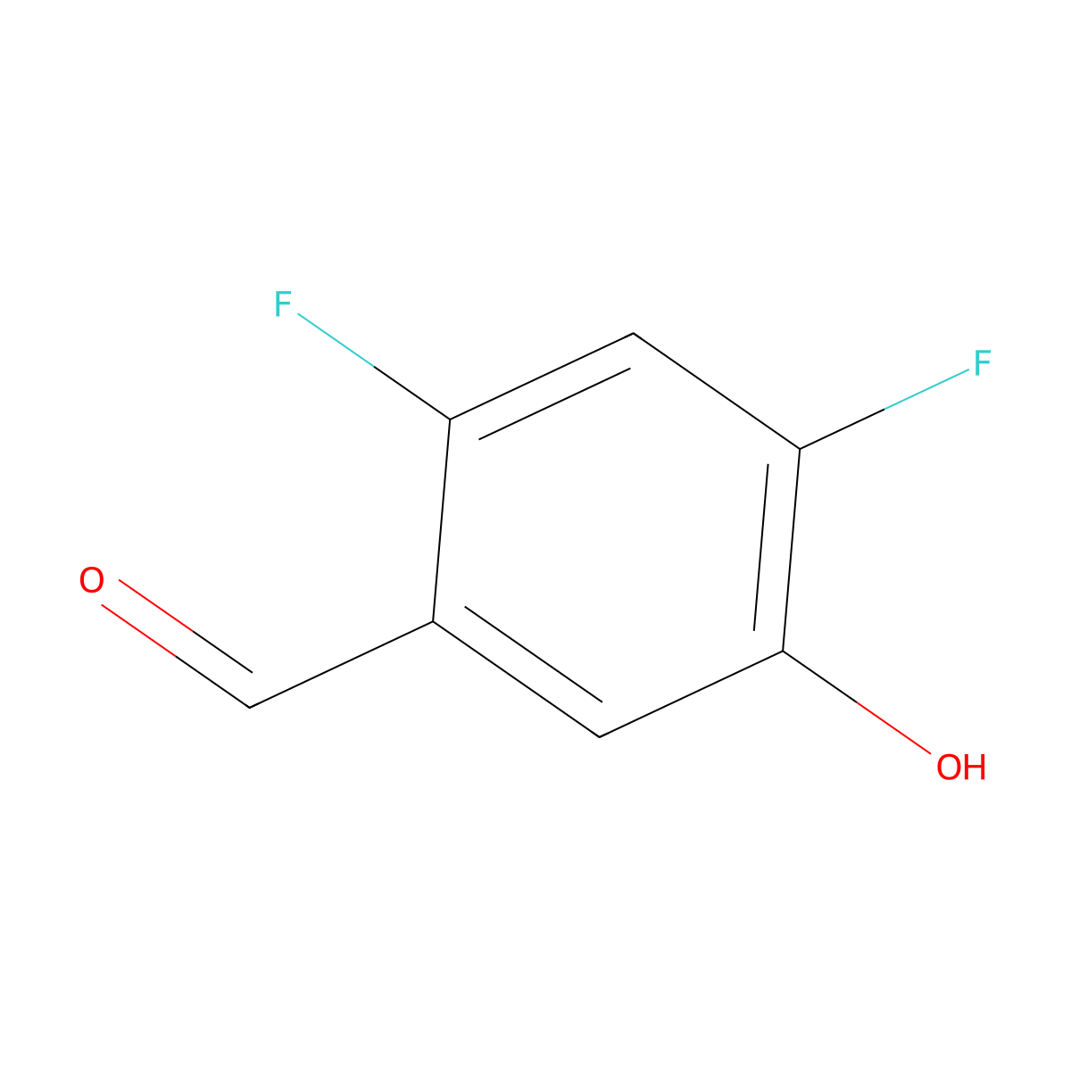 2,4-Difluoro-5-hydroxybenzaldehyde molecular structure, CAS 1806330-57-3