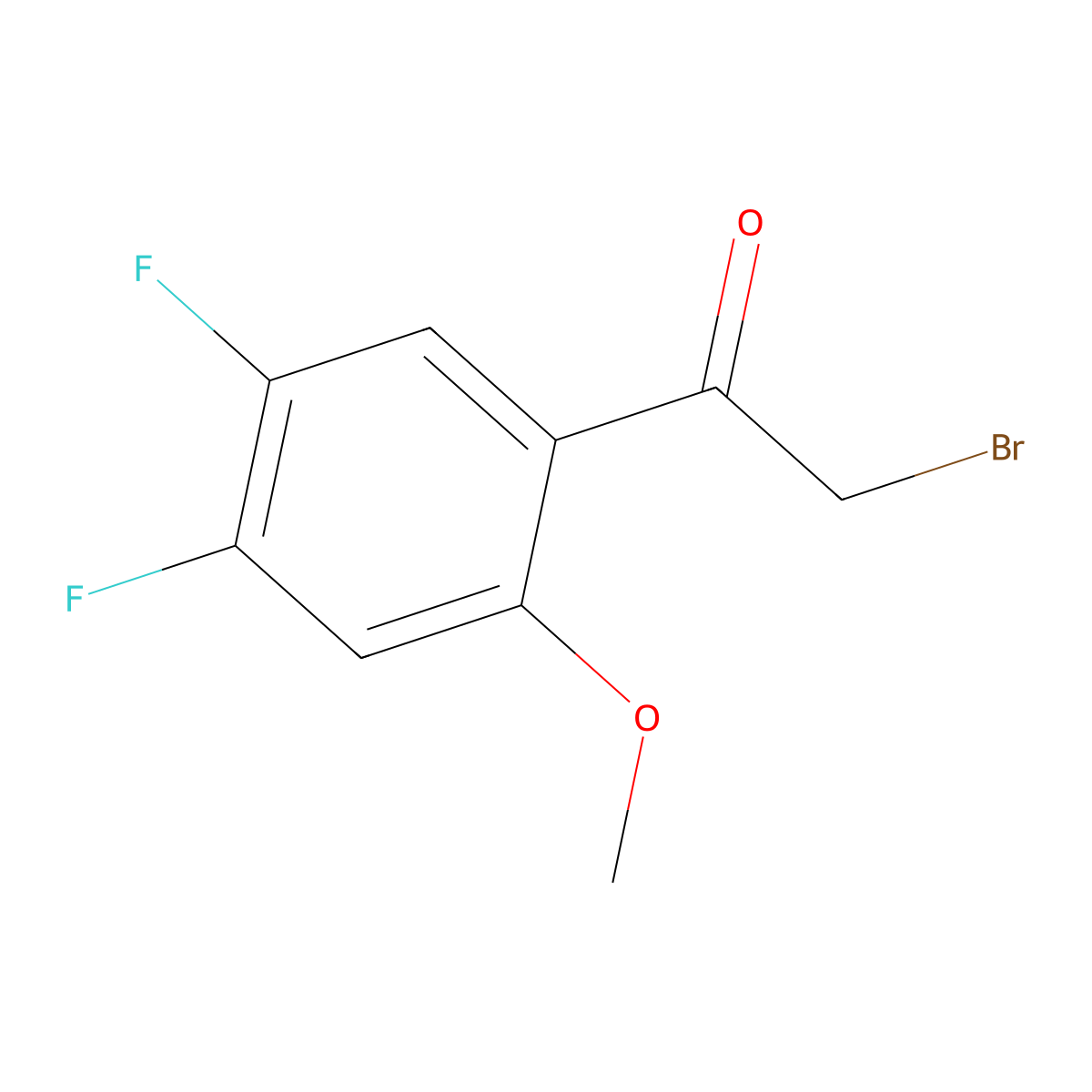 2-Bromo-1-(4,5-difluoro-2-methoxyphenyl)ethan-1-one molecular structure, CAS 1806330-77-7