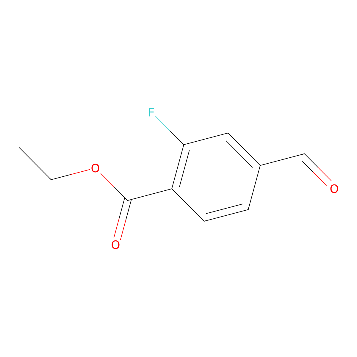Ethyl 2-fluoro-4-formylbenzoate molecular structure, CAS 1806330-96-0
