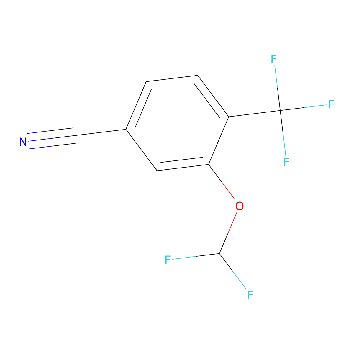 3-Difluoromethoxy-4-(trifluoromethyl)benzonitrile molecular structure, CAS 1806331-34-9