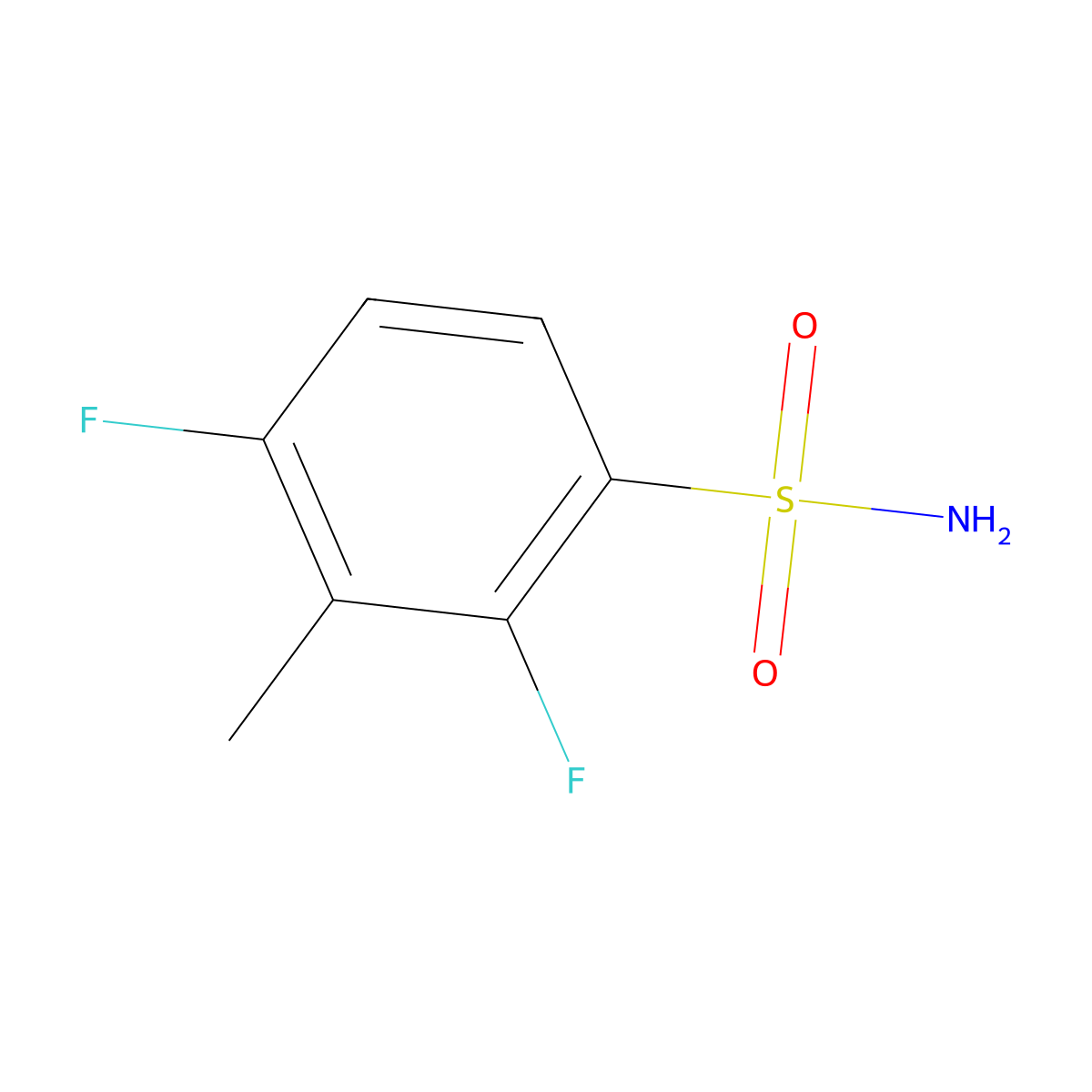 2,4-Difluoro-3-methylbenzenesulfonamide molecular structure, CAS 1806332-34-2