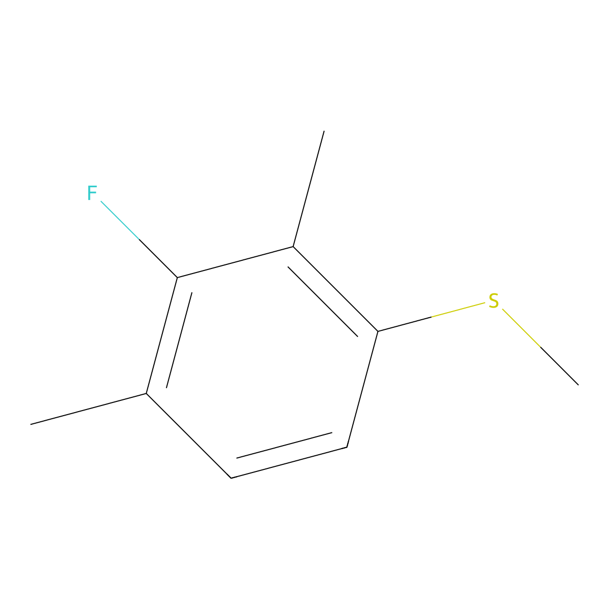 (3-Fluoro-2,4-dimethylphenyl)(methyl)sulfane molecular structure, CAS 1806332-43-3
