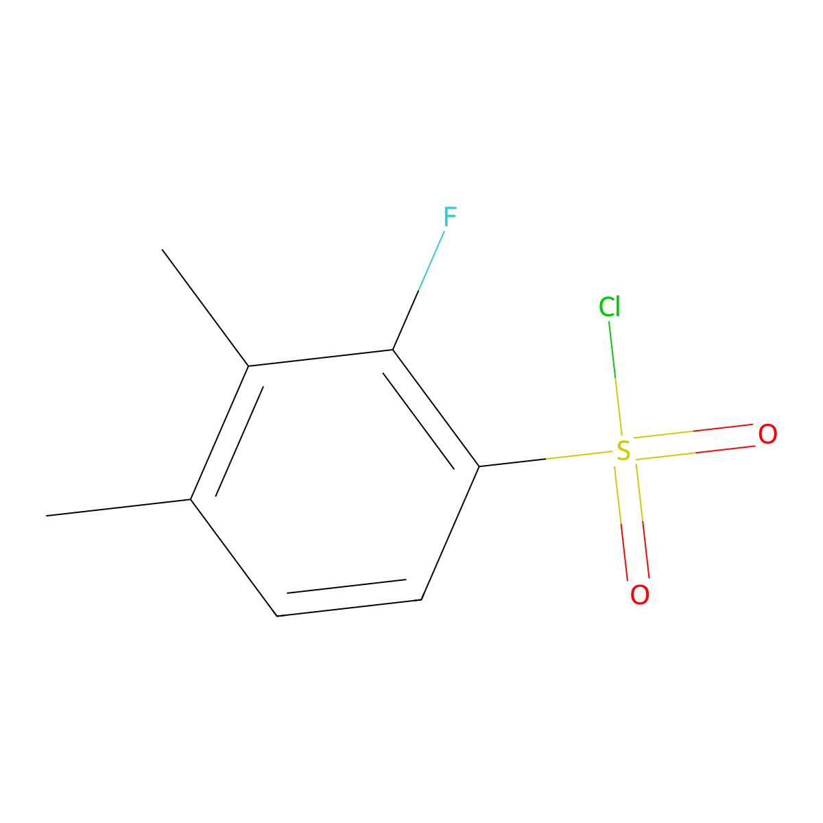 2-Fluoro-3,4-dimethylbenzene-1-sulfonyl chloride molecular structure, CAS 1806332-62-6