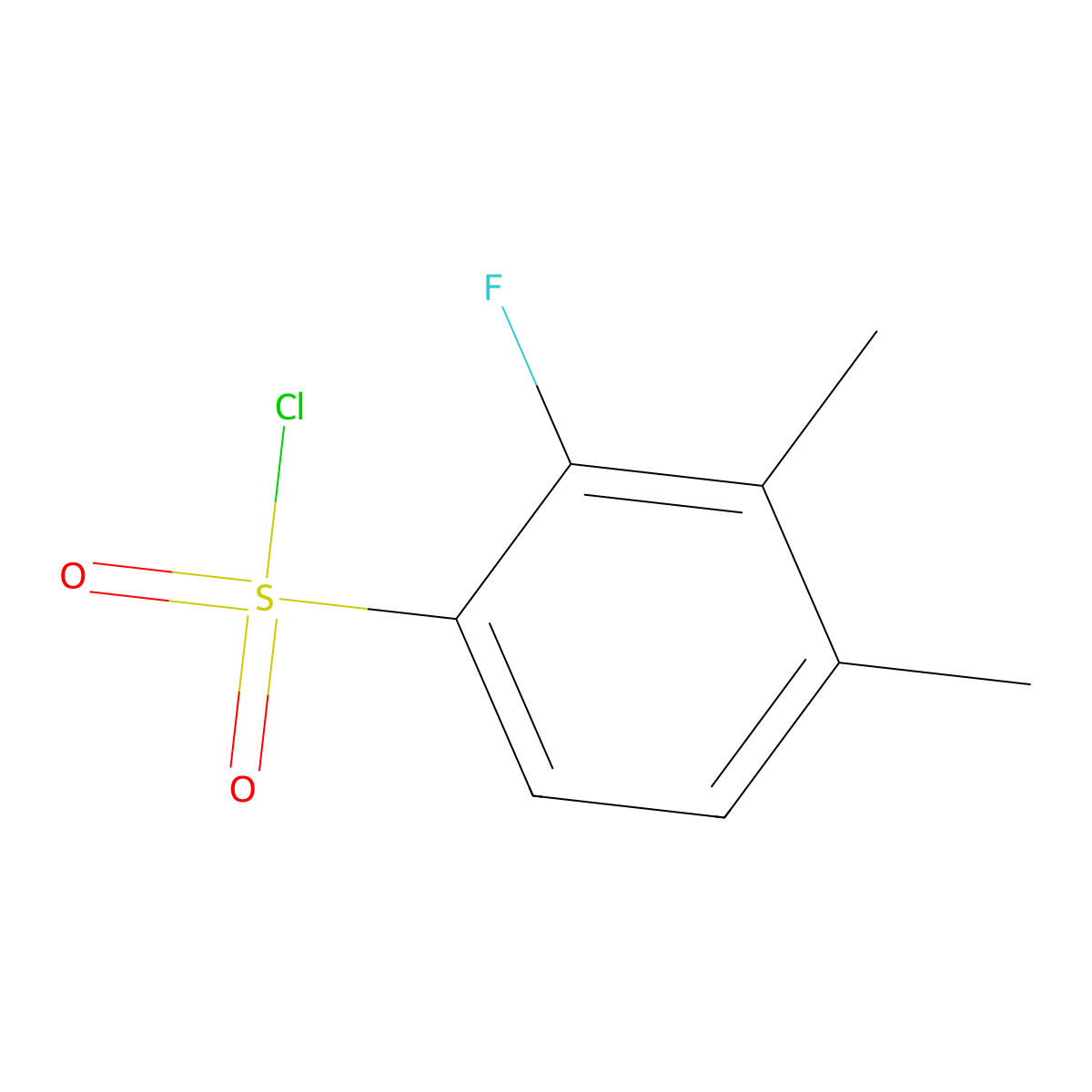 2-Fluoro-3,4-dimethylbenzene-1-sulfonyl chloride molecular structure, CAS 1806332-62-6