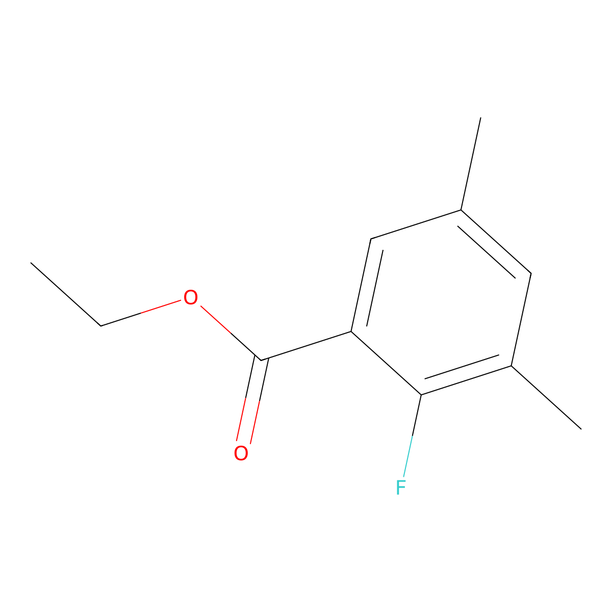 Ethyl 2-fluoro-3,5-dimethylbenzoate molecular structure, CAS 1806332-81-9