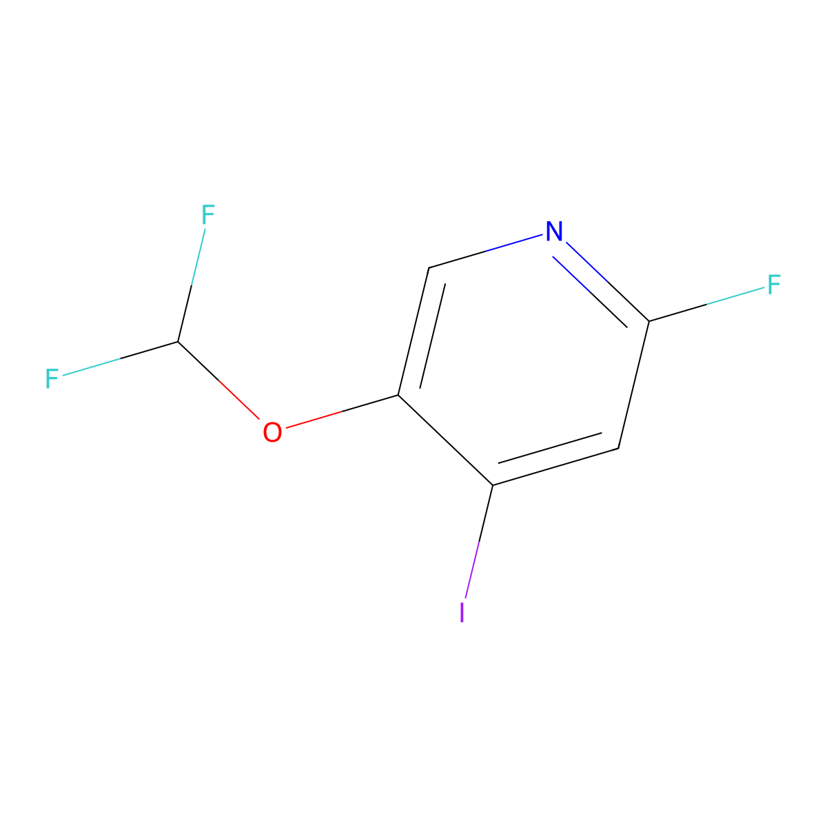 5-(Difluoromethoxy)-2-fluoro-4-iodopyridine molecular structure, CAS 1806334-65-5