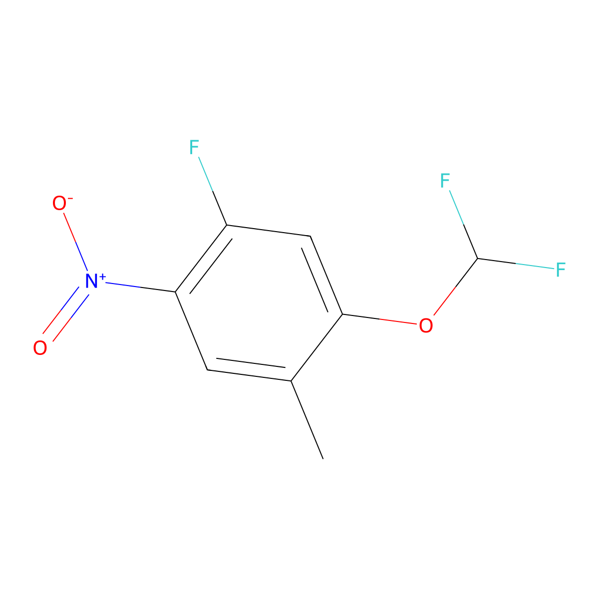 1-(Difluoromethoxy)-5-fluoro-2-methyl-4-nitrobenzene molecular structure, CAS 1806334-76-8