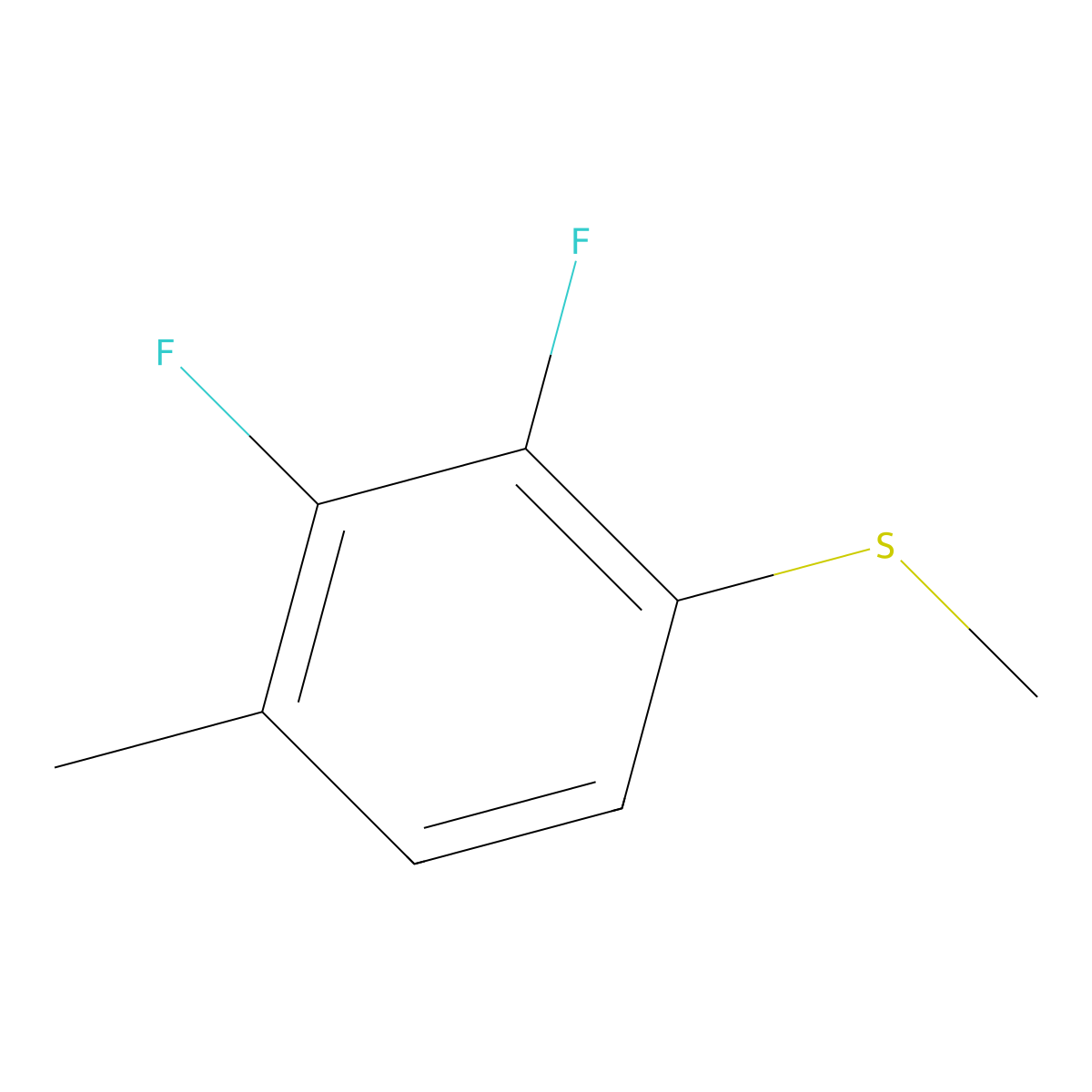 (2,3-Difluoro-4-methylphenyl)(methyl)sulfane molecular structure, CAS 1806334-83-7