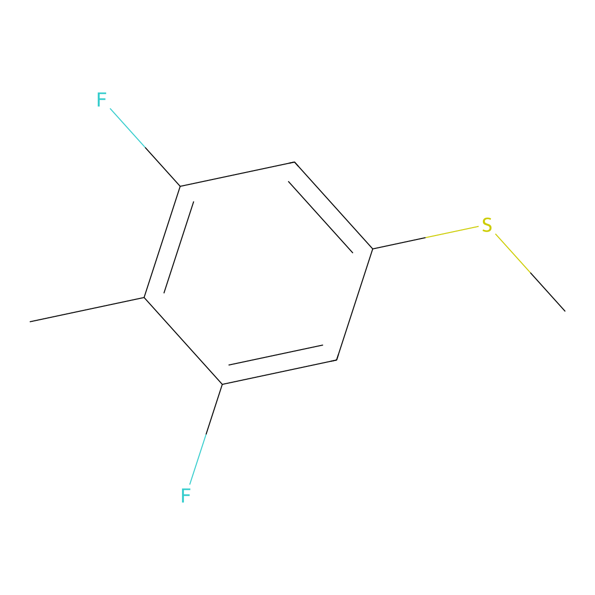 (3,5-Difluoro-4-methylphenyl)(methyl)sulfane molecular structure, CAS 1806334-91-7