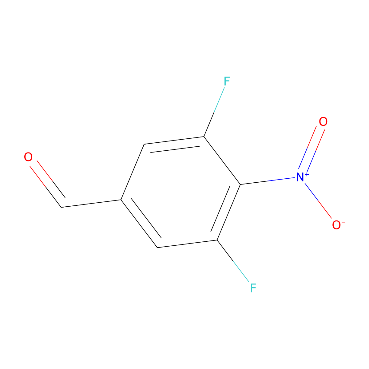 3,5-Difluoro-4-nitrobenzaldehyde molecular structure, CAS 1806335-15-8