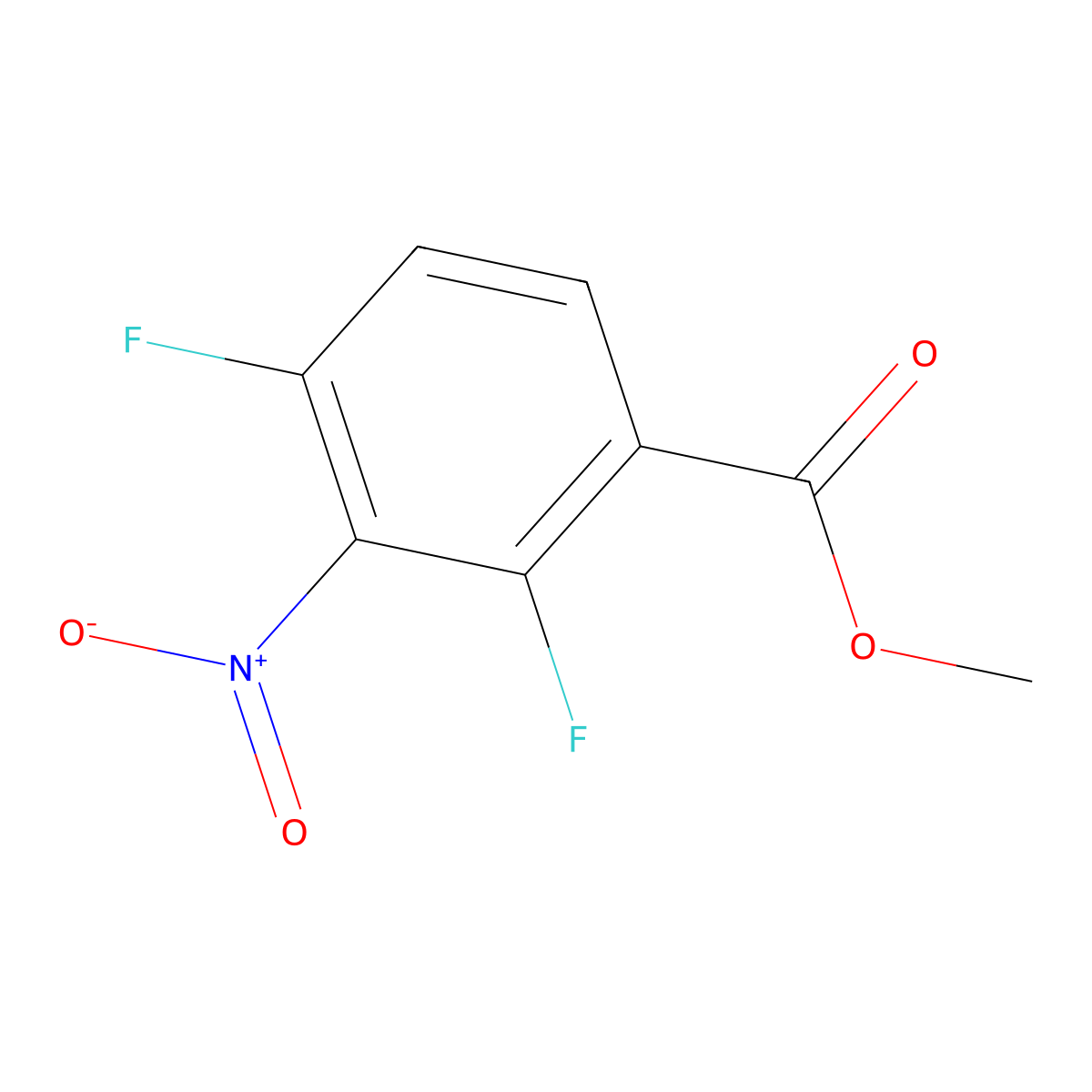 Methyl 2,4-difluoro-3-nitrobenzoate molecular structure, CAS 1806335-57-8