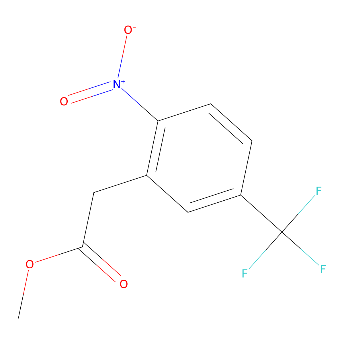 Methyl 2-[2-nitro-5-(trifluoromethyl)phenyl]acetate molecular structure, CAS 1806337-92-7