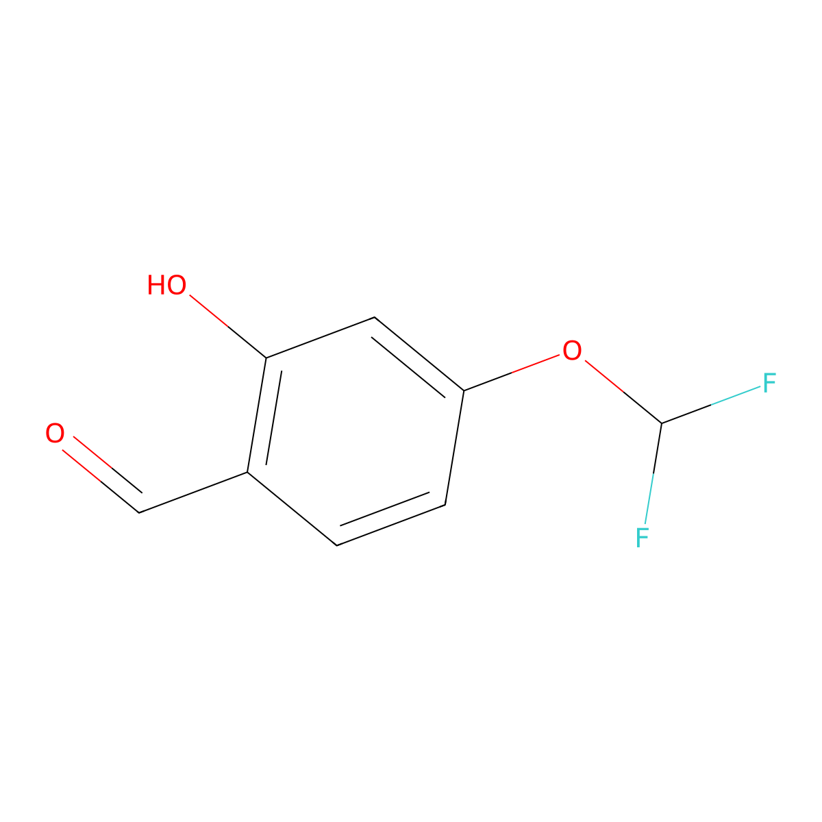 4-(Difluoromethoxy)-2-hydroxybenzaldehyde molecular structure, CAS 1806338-39-5