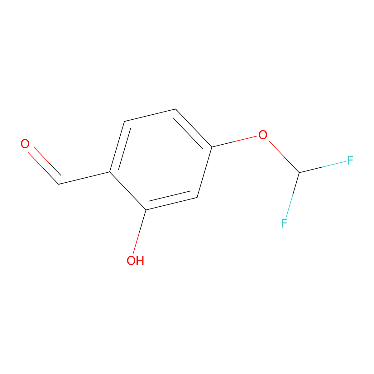 4-(Difluoromethoxy)-2-hydroxybenzaldehyde molecular structure, CAS 1806338-39-5