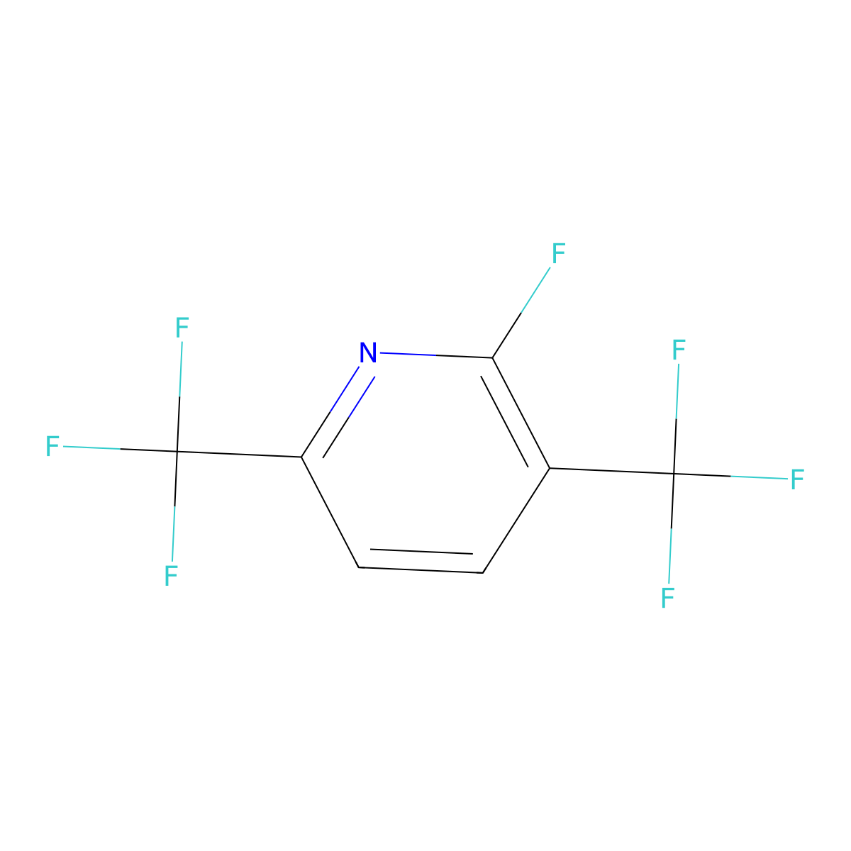 2-Fluoro-3,6-bis(trifluoromethyl)pyridine molecular structure, CAS 1806339-66-1