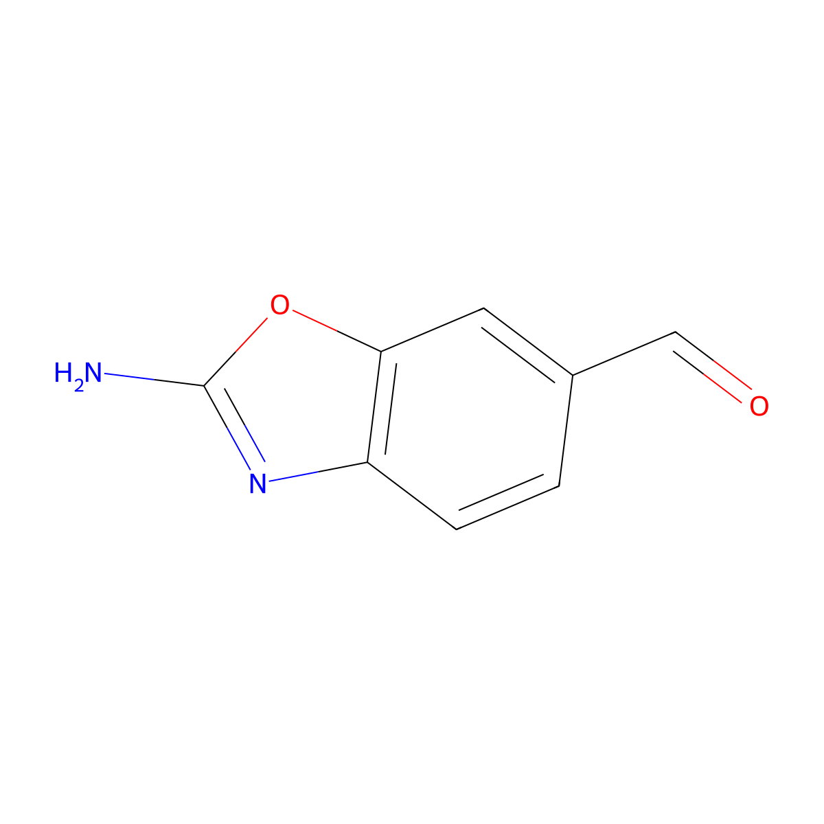 2-Amino-1,3-benzoxazole-6-carbaldehyde molecular structure, CAS 1806340-60-2