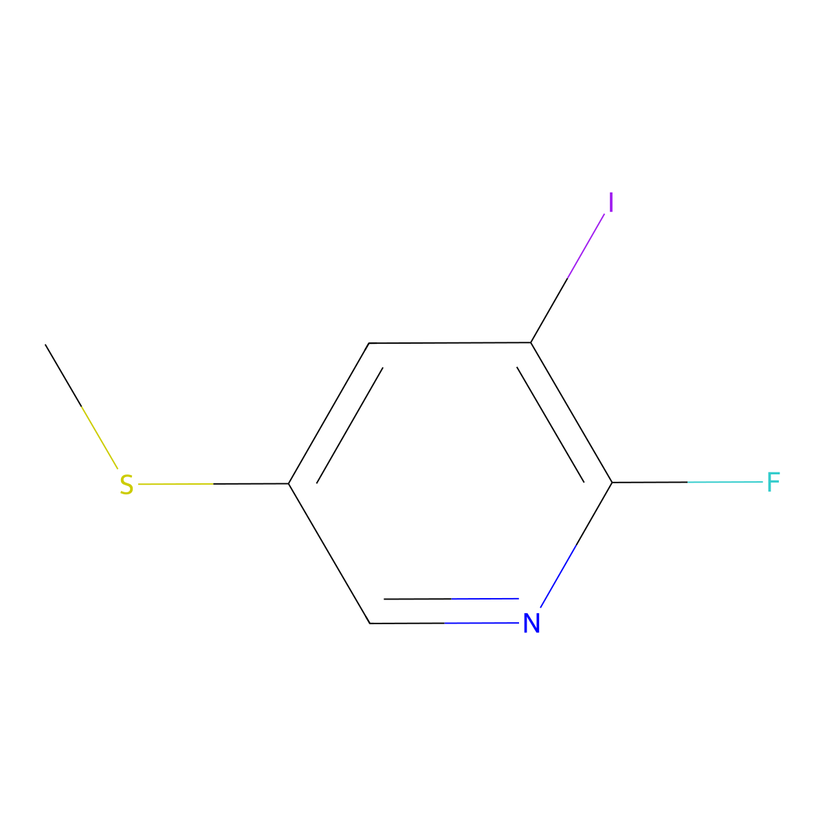 2-Fluoro-3-iodo-5-(methylthio)pyridine molecular structure, CAS 1806345-87-8
