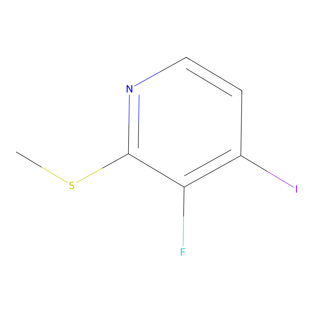 3-Fluoro-4-iodo-2-(methylthio)pyridine molecular structure, CAS 1806345-89-0